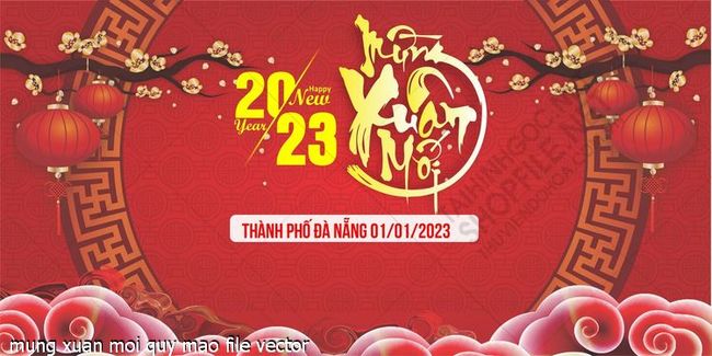 mung xuan moi quy mao file vector